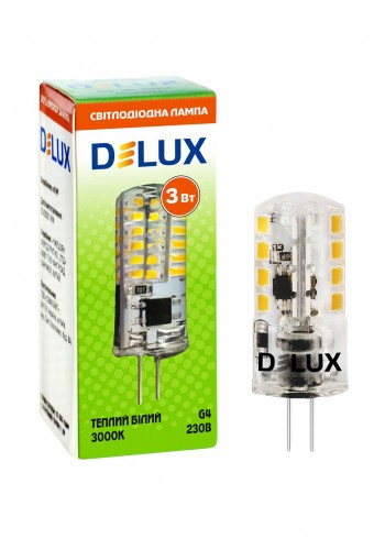 Лампа світлодіодна DELUX G4E 3 Вт 3000К 230В G4