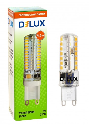 Лампа світлодіодна DELUX G9E 4,5Вт 3000K 220В G9