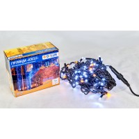 Гірлянда зовнішня DELUX ICICLE 108 LED бахрома 2x1m 27 жовтий flash білий/чорний IP44 EN
