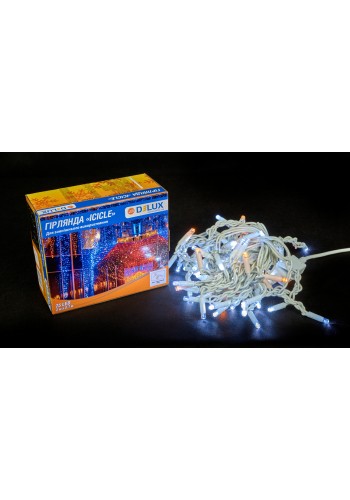 Гірлянда зовнішня DELUX ICICLE 75 LED бахрома 2x0,7m 18 жовтий flash білий/білий IP44 EN