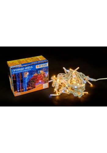 Гірлянда зовнішня DELUX ICICLE 75 LED бахрома 2x0,7m 18 білий flash теплий білий/білий IP44 EN