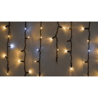 Гірлянда зовнішня DELUX ICICLE 75 LED бахрома 2x0,7m 18 білий flash теплий білий/чорний IP44 EN