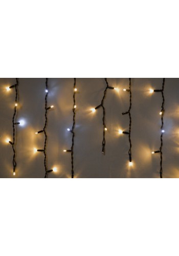 Гірлянда зовнішня DELUX ICICLE 75 LED бахрома 2x0,7m 18 білий flash теплий білий/чорний IP44 EN
