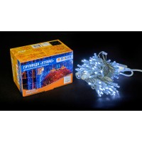 Гірлянда зовнішня DELUX STRING 100 LED 10m (2x5m) flash білий/прозорий IP44 EN