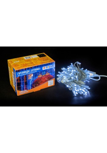 Гірлянда зовнішня DELUX STRING 100 LED 10m (2x5m) flash білий/прозорий IP44 EN