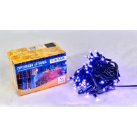 Гірлянда зовнішня DELUX STRING 100 LED нитка10m (2x5m) 20  flash фіолетовий/чорний IP44 EN