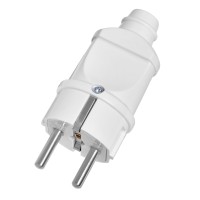 Вилка DELUX CT16 однофаз. із з/к 16А, 250V, 3500W, біл.