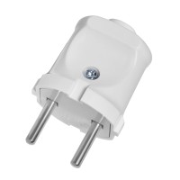 Вилка DELUX CT21 однофаз. без з/к 6А, 250V, 1300W, біл.