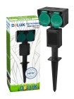 Розетка садова SPIKE SGS-212G роз 2 вих з з/к і кришкою 16А 3680W IP44 чорн.