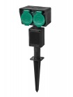 Розетка садова SPIKE SGS-212G роз 2 вих з з/к і кришкою 16А 3680W IP44 чорн.