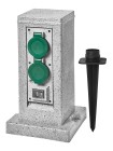 Розетка садова SPIKE STA-204GGS роз 4 вих з з/к і кришкою 16А 3680W + вим (сутінкове реле, авто 1100W) IP44 сіра