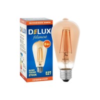 Лампа светлодіодна DELUX ST64 8 Вт 2700K 220В E27  filament