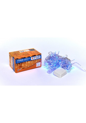 Гірлянда внутрішня DELUX ICICLE С 75 LED бахрома 2x0,7m синій/прозорий IP20