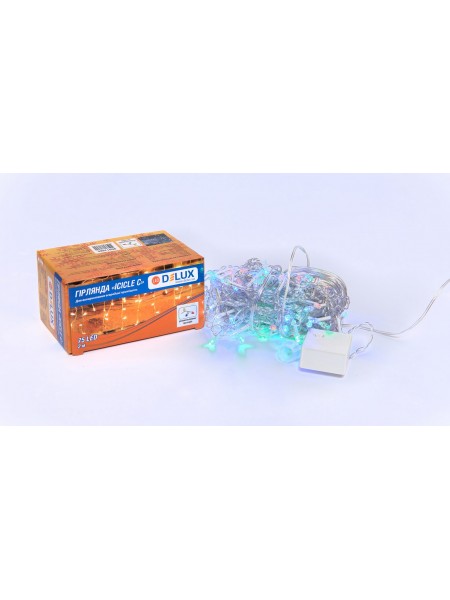 Гірлянда внутрішня DELUX ICICLE С 75 LED бахрома 2x0,7m мулт/прозорий IP20