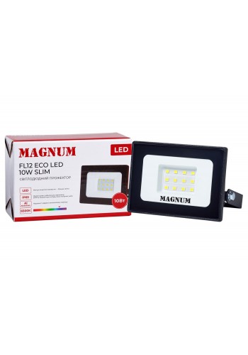 Прожектор світлодіодний MAGNUM FL12 ECO LED 10Вт slim чорн. 6500К IP65