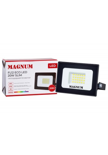 Прожектор світлодіодний MAGNUM FL12 ECO LED 20Вт slim чорн. 6500К IP65