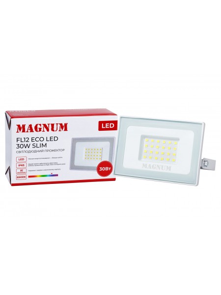 Прожектор світлодіодний MAGNUM FL12 ECO LED 30Вт slim біл. 6500К IP65