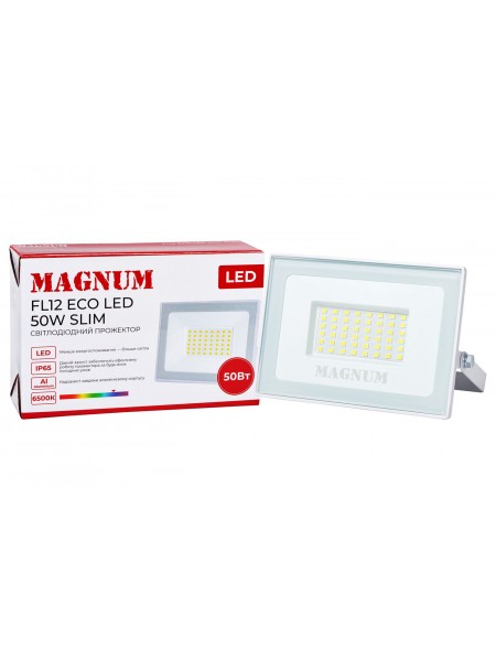 Прожектор світлодіодний MAGNUM FL12 ECO LED 50Вт slim біл. 6500К IP65_