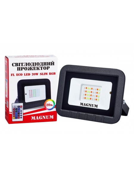 Прожектор світлодіодний MAGNUM FL ECO LED 20Вт slim RGB IP65