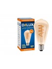 Лампа світлодіодна DELUX ST64 5 Вт 2200K 220В E27 amber spiral filament