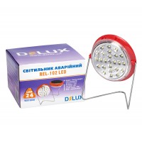 Cвітильник світлодіодний аварійний REL-102 (3,7V1.2Ah) 24 LED 4W с солн пан красн. 120х120х35
