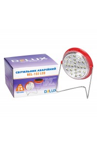 Cвітильник світлодіодний аварійний REL-102 (3,7V1.2Ah) 24 LED 4W с солн пан красн. 120х120х35