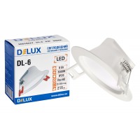 Світильник світлодіодний вбудований стельовий DELUX  DL-6 3000К 6Вт 480лм 230В