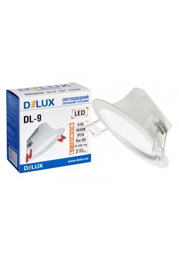 Світильник світлодіодний вбудований стельовий DELUX DL-9 4500К 9Вт 720лм 230В