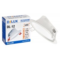 Світильник світлодіодний вбудований стельовий DELUX  DL-12 3000К 12Вт 960лм 230В