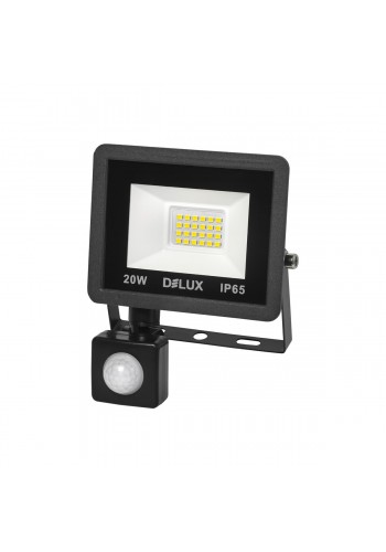Прожектор світлодіодний DELUX FMI 11 S LED 20Вт 6500K IP65 с датч. руху чорний