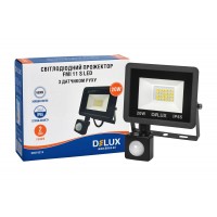 Прожектор світлодіодний DELUX FMI 11 S LED 20Вт 6500K IP65 с датч. руху чорний