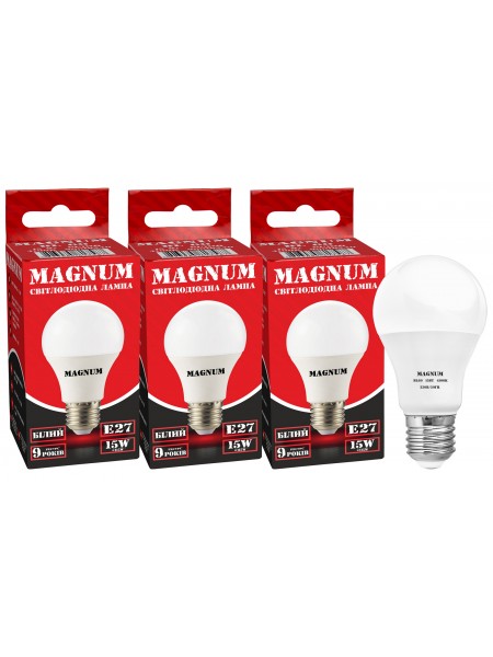 Світлодіод.лампа_MAGNUM_BL 60 15 Вт_4100K 220В E27 (промо 3 шт)