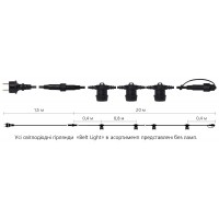 Гірлянда зовнішня Delux Belt Light NEW 20 м 25 патронів Е27 (без ламп) чорн IP 65 EN