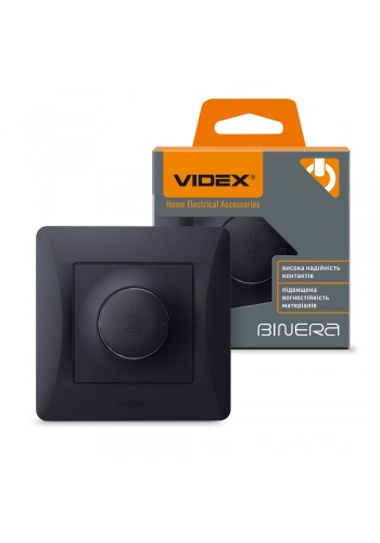 Димер 600Вт чорний графіт VIDEX BINERA VF-BNDM600-BG - 295107