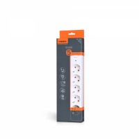Мережевий подовжувач VIDEX ONCORD з/з 5п 3м (3x1.5мм) з кнопкою White VF-PD53G-W - 484961