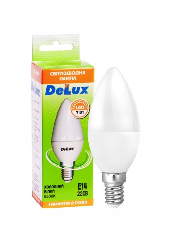 Лампа світлодіодна DELUX BL37B 7 Вт 6500K 220В E14 холодний білий