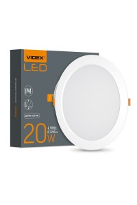 LED світильник Back вбудований круглий VIDEX 20W 5000K VL-DLBR-205 - 480499