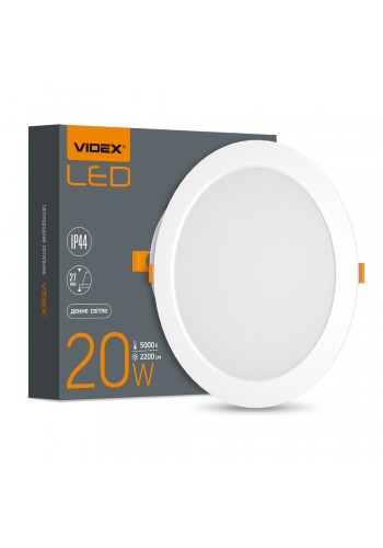 LED світильник Back вбудований круглий VIDEX 20W 5000K VL-DLBR-205 - 480499