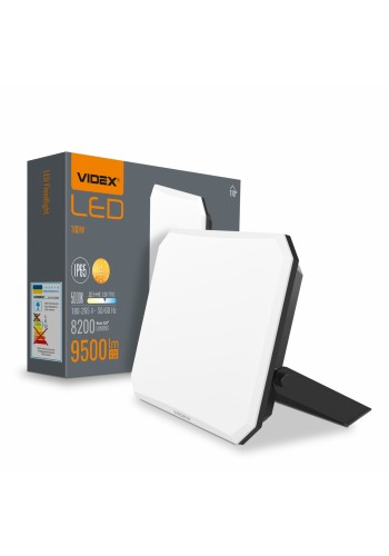 LED прожектор VIDEX F3 100W 5000K 220V Black (VLE-F3-1005B) VLE-F3-1005B - 542460
