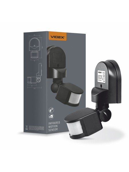 Датчик руху та освітленості VIDEX VL-SPW02B 220V 1200W інфрачервоний VL-SPW02B - 484619