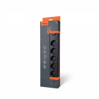 Мережевий подовжувач VIDEX ONCORD з/з 6п 3м (3x1.5мм) з кнопкою Black VF-PD63G-B - 484978