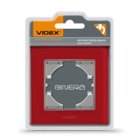 Рамка червоне скло одинарна горизонтальна VIDEX BINERA VF-BNFRG1H-RD - 295602