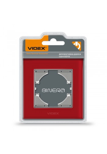 Рамка червоне скло одинарна горизонтальна VIDEX BINERA VF-BNFRG1H-RD - 295602