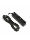 Мережевий подовжувач VIDEX ONCORD з/з 3п 3м (3x1.5мм) з кнопкою Black VF-PD33G-B - 484879