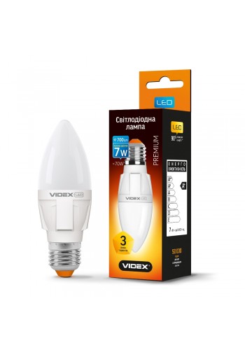 LED лампа VIDEX PREMIUM C37 7W E27 3000K