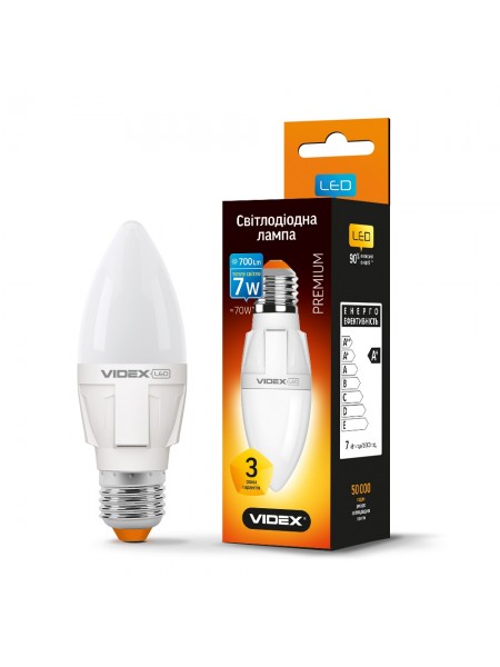 LED лампа VIDEX PREMIUM C37 7W E27 3000K