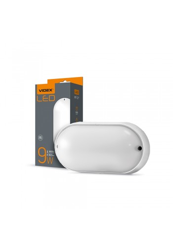 LED світильник IP65 овальний VIDEX 9W 5000K білий