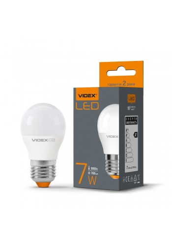LED лампа VIDEX G45e 7W E27 3000K VL-G45e-07273 - 297255
