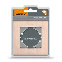 Рамка мідний алюміній одинарна горизонтальна VIDEX BINERA VF-BNFRA1H-CP - 296739