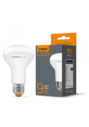 LED лампа VIDEX R63e 9W E27 4100K VL-R63e-09274 - 294148